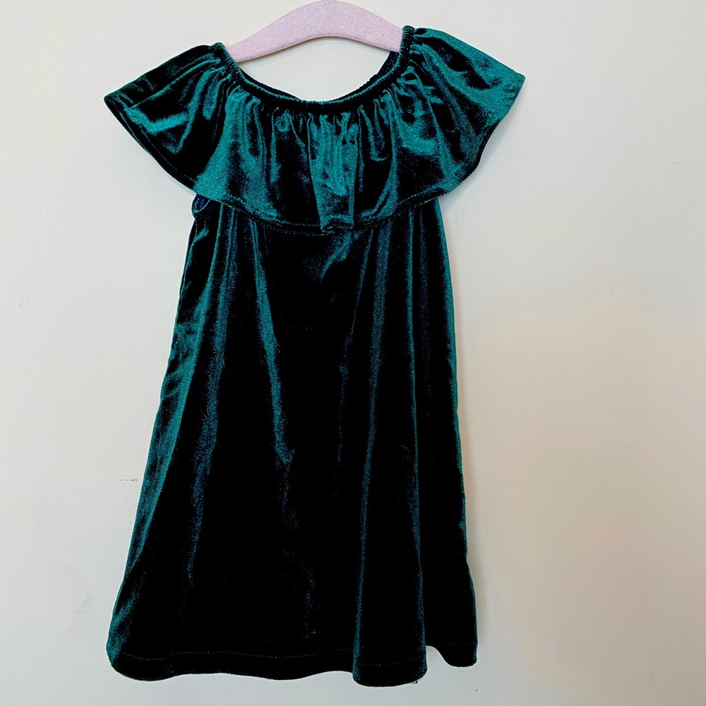 Old Navy Forest Green Velvet dress 12-18M